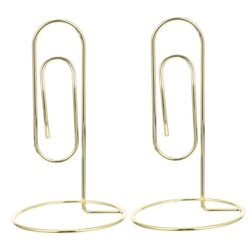 NUOBESTY 2 Stück Goldene Metallkartenhalter Robuste Memo Clips für Büro Hochzeit und Veranstaltungen für Visitenkarten Notizen und Tischnummern von NUOBESTY