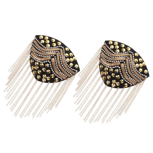 NUOBESTY 2 Stück Goldfarbene Quasten Epauletten Modische Schulterverzierung für Damen Vintage Tassel Abzeichen Blazer Deko Vielseitig Einsetzbar für Anzüge und Kostüme von NUOBESTY