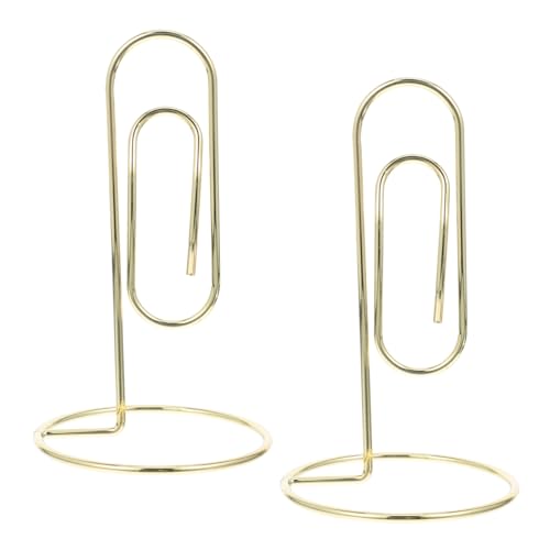NUOBESTY 2 Stück Goldfarbener Kartenclip-halter Aus Metall, Memohalter, Büro-schreibtisch-büroklammer, Hochzeits-tischnummern-memo-klemme, Schreibtisch-organizer Für Visitenkarten Und von NUOBESTY
