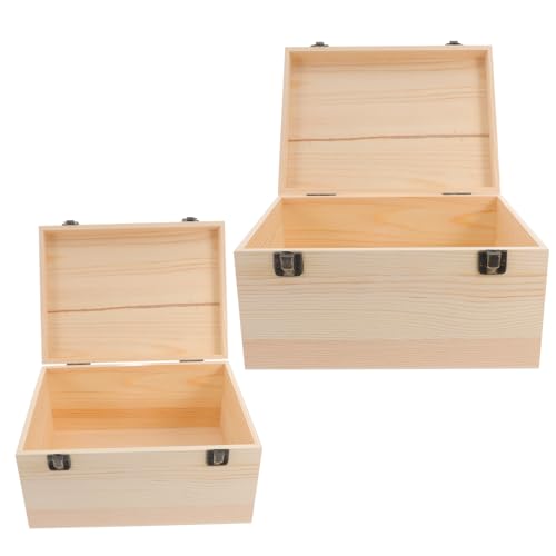 NUOBESTY 2 Stück Große Unbemalte Holzkiste mit Scharnierdeckel Set Kiefernholz Aufbewahrungsbox für Diy Schmuck Dekoration und Bastelprojekte Sichere Lagerung für Kostbarkeiten NUOBESTY 2 Stück Große Unbemalte Holzkiste mit Scharnierdeckel Set Kiefernholz Aufbewahrungsbox für Diy Schmuck Dekoration und Bastelprojekte Sichere Lagerung für Kostbarkeiten von NUOBESTY