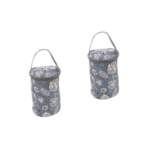 NUOBESTY 2 Stück Häkel und Strickzubehör Aufbewahrungstasche Tragbarer Garn Organizer im Zylindrischen Design für Optimale Lagerung Werkzeugen Langlebig und Einfach zu Reinigen von NUOBESTY