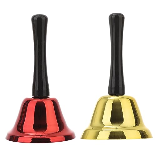 NUOBESTY 2 Stück Handheld Metall Glocke Weihnachtsklingel Robuste Schellen mit Griff für Weihnachtsdeko Schule Party Kinderfreundlich Rot und Goldfarben NUOBESTY 2 Stück Handheld Metall Glocke Weihnachtsklingel Robuste Schellen mit Griff für Weihnachtsdeko Schule Party Kinderfreundlich Rot und Goldfarben von NUOBESTY