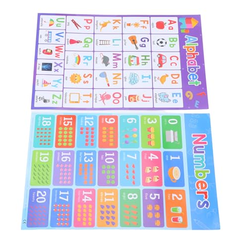 NUOBESTY 2 Stück Lernposter für Grundschule mit Alphabet Zahlen Früchte und Objekte Langlebiges Kupferpapier Interaktive Wanddekoration für Kindergarten und Klassenzimmer Vielseitig für NUOBESTY 2 Stück Lernposter für Grundschule mit Alphabet Zahlen Früchte und Objekte Langlebiges Kupferpapier Interaktive Wanddekoration für Kindergarten und Klassenzimmer Vielseitig für von NUOBESTY