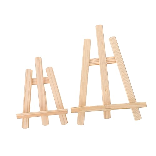 NUOBESTY 2 Stück Mini Faltbare Staffelei aus Holz Multifunktionale Halterung für Tablet Handy Kleiner Bilderrahmen für Displays für Zuhause Büro von NUOBESTY