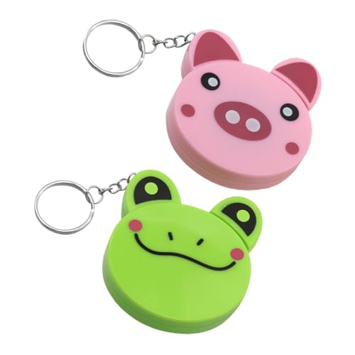 NUOBESTY 2 Stück Mini Maßband mit Schlüsselanhänger Flexible Automatische Einziehfunktion Niedliche Tier motive Schwein Frosch zum Körpermaßnehmen Nähen Basteln für Junge Mädchen NUOBESTY 2 Stück Mini Maßband mit Schlüsselanhänger Flexible Automatische Einziehfunktion Niedliche Tier motive Schwein Frosch zum Körpermaßnehmen Nähen Basteln für Junge Mädchen von NUOBESTY