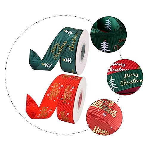 NUOBESTY 2 Stück Pack Weihnachtsband Yards Bunte Dekobänder für Weihnachtsbaum Dekoration Hochzeiten und Partys Verpackungszubehör mit Fröhlichen Schneeflocken und Bäumen NUOBESTY 2 Stück Pack Weihnachtsband Yards Bunte Dekobänder für Weihnachtsbaum Dekoration Hochzeiten und Partys Verpackungszubehör mit Fröhlichen Schneeflocken und Bäumen von NUOBESTY