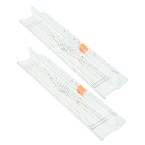 NUOBESTY 2 Stück Papierschneider mit Lineal Präziser Kompakter Diy Papiertrimmer für Scrapbooking Fotos Karten Etiketten Faltbar Platzsparend Weiß für Büro und Bastelbedarf von NUOBESTY
