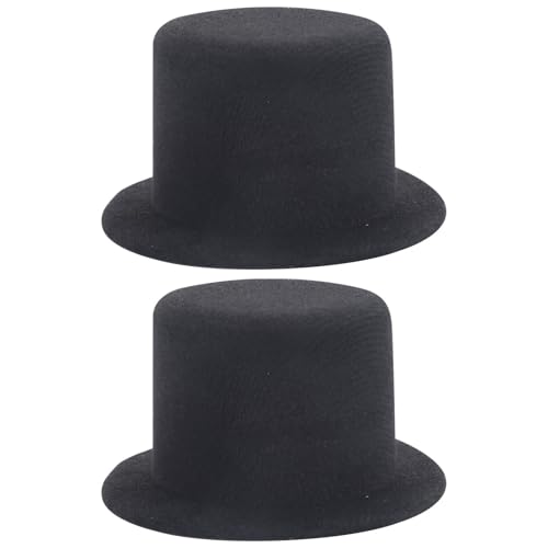 NUOBESTY 2 Stück Puppenhüte Mini-Zylinder Winzige Schwarze Puppenaccessoires Zum Basteln Haarschmuck Und Dekorationen von NUOBESTY