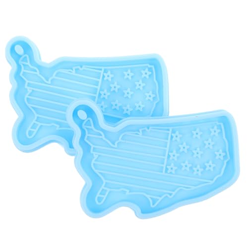 NUOBESTY 2 Stück Schlüsselanhänger Silikon Epoxidharz Form für Diy Unabhängigkeitstag Schmuckherstellung Patriotische Accessoires zum Basteln von NUOBESTY