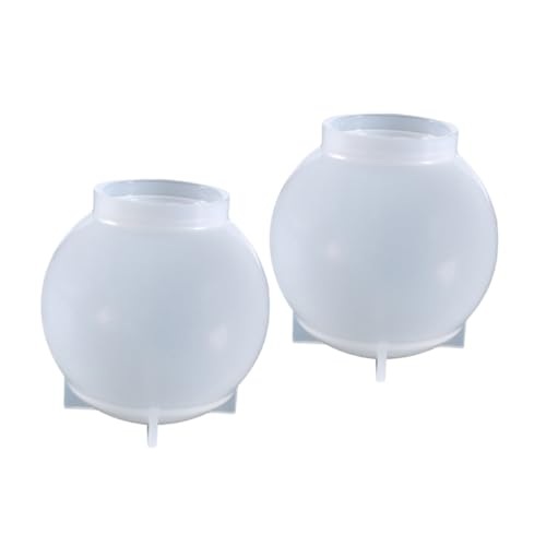 NUOBESTY 2 Stück Silikon Sphere Mold Rund Kugel Form für Epoxidharz Gießen DIY Kristallkugel mit Pflanzenmotiv Ornament Silikonform für Wohnraumdekoration und Bastelprojekte von NUOBESTY