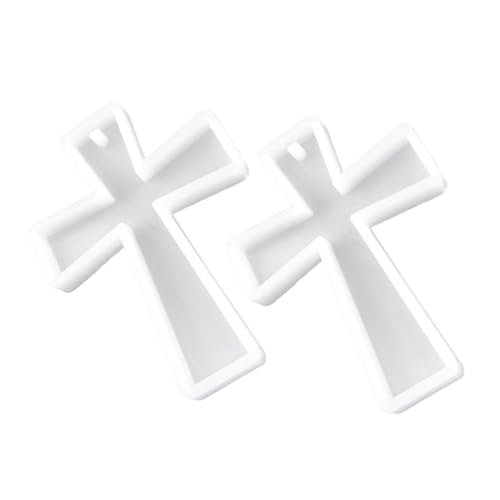 NUOBESTY 2 Stück Silikonform für Kreuz Schlüsselanhänger Diy Epoxidharz Form für Dekorative Anhänger Flexibles und Langlebiges Silikon für Kreative Bastelprojekte von NUOBESTY