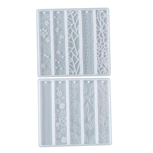 NUOBESTY 2 Stück Silikonformen für Diy Lesezeichen Kristall Epoxidharz Mold Herz und Design für Herstellung Individueller Lesezeichen von NUOBESTY