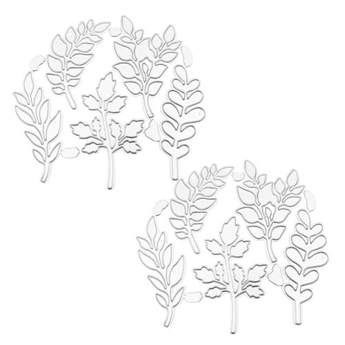 NUOBESTY 2 Stück Stanzformen aus Metall in Blattform – Stanzformen für Scrapbooking zum Basteln von Karten – Geprägte Papiervorlagen für dekorative Alben – Werkzeuge zum Stempeln und Basteln von NUOBESTY