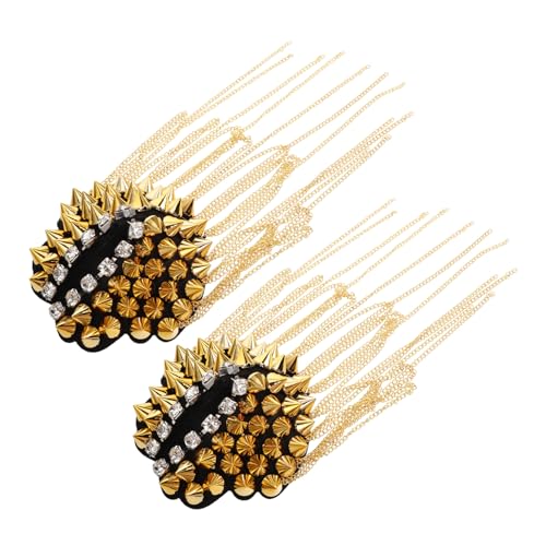 NUOBESTY 2 Stück Teiliges Metall Schulter Epauletten mit Punk Quasten Vintage DIY Schulterabzeichen Modische Uniform Schulterbroschen für Männer und Frauen Auffälliges Kleidungszubehör NUOBESTY 2 Stück Teiliges Metall Schulter Epauletten mit Punk Quasten Vintage DIY Schulterabzeichen Modische Uniform Schulterbroschen für Männer und Frauen Auffälliges Kleidungszubehör von NUOBESTY
