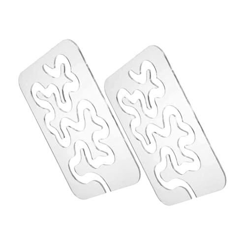 NUOBESTY 2 Stück Teiliges Patchwork Lineal Ergonomisch Geformte Transparente Acryl Schablonen für Quilten und Nähen Kompatibel mit Verschiedenen Stoffen und Industriemaschinen Vielseitig von NUOBESTY