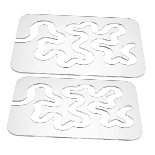 NUOBESTY 2 Stück Teiliges Transparentes Quilting Lineal Dicke Acryl schablonen mit Unregelmäßiger Form Vielseitige Patchwork vorlage für Stoffe Ergonomisch und Präzise für DIY und von NUOBESTY