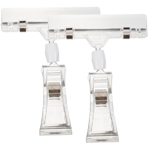 NUOBESTY 2 Stück Transparente Drehbare Doppel-clip-halter für Preisschilder und Etiketten Verstellbare für Laden Büro und Ausstellung Vielseitige Merchandise-clips von NUOBESTY