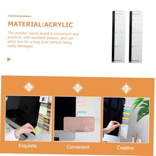 NUOBESTY 2 Stück Transparente Memo Boards für Computermonitore Selbstklebende Haftnotizhalter für Bildschirmseiten Praktische Message Boards für Büro und Desktop Einfache Befestigung Klare NUOBESTY 2 Stück Transparente Memo Boards für Computermonitore Selbstklebende Haftnotizhalter für Bildschirmseiten Praktische Message Boards für Büro und Desktop Einfache Befestigung Klare von NUOBESTY