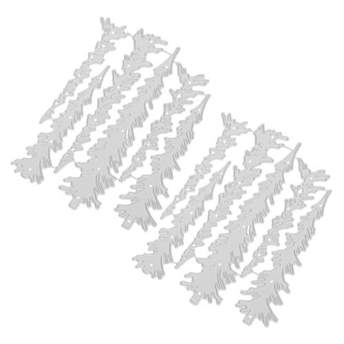 NUOBESTY 2 Stück Weihnachtsbaum Stanzformen Teilig Metall Schneidevorlagen für Papier Stoff Dünnes Metall Diy Basteln Scrapbooking Prägekarten Festliche Weihnachtsbaum Muster von NUOBESTY