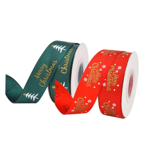 NUOBESTY 2 Stück Weihnachtsdekorationsband Gedrucktes Satinband für DIY Projekte Yards pro Rolle für Hochzeiten und Festdekorationen NUOBESTY 2 Stück Weihnachtsdekorationsband Gedrucktes Satinband für DIY Projekte Yards pro Rolle für Hochzeiten und Festdekorationen von NUOBESTY