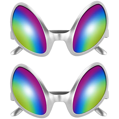NUOBESTY 2 X Alien-Brille Alien-Regenbogenlinse Sonnenbrille Neuheit Brille Für Kinder Erwachsene Party Photobooth Requisiten Geschenke von NUOBESTY