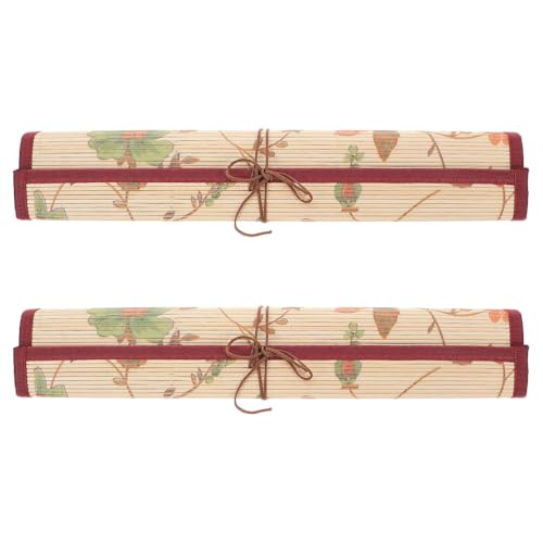 NUOBESTY 2-teiliges Rolletui für Pinsel: Vintage-Blumenmuster, Bambus-Pinselmatte mit Bindeverschluss, 9 Taschen für Pinsel mit kurzem und langem Griff, Künstler, Lehrer, Studenten NUOBESTY 2-teiliges Rolletui für Pinsel: Vintage-Blumenmuster, Bambus-Pinselmatte mit Bindeverschluss, 9 Taschen für Pinsel mit kurzem und langem Griff, Künstler, Lehrer, Studenten von NUOBESTY