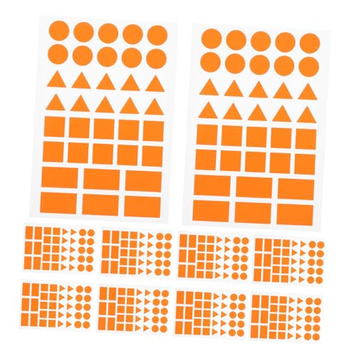 NUOBESTY 20 Blatt Orangefarbene Aufkleber Verschiedenen Formen Rechtecke Kreise zur Effizienten Organisation von Materialien und Kreativen Projekten von NUOBESTY