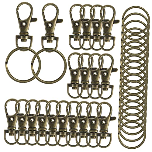 NUOBESTY 20 Sätze Schwenkbare Karabinerhaken mit Schlüsselringen Set Zinklegierung für Schlüsselorganisation Vielseitig Einsetzbar für Anhänger Charms und Mehr von NUOBESTY