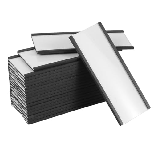 NUOBESTY 20 Sets C-kanal-magnetetikettenhalter Mit Weißen Karteneinlagen Und Durchsichtigen Kunststoffschutzfolien, Regaletiketten-datenkartenhalter von NUOBESTY