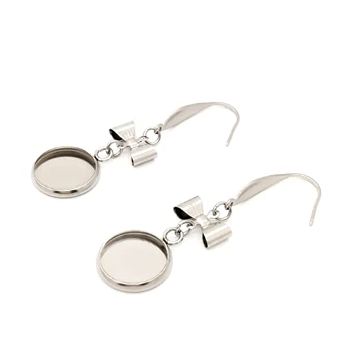 NUOBESTY 20 Stück Diy Ohrschmuck Metallschalen Disc Basis Ohrhaken Innendurchmesser Bastelmaterial für Stilvolle Ohrringe Schmuckzubehör für Frauen Silber von NUOBESTY