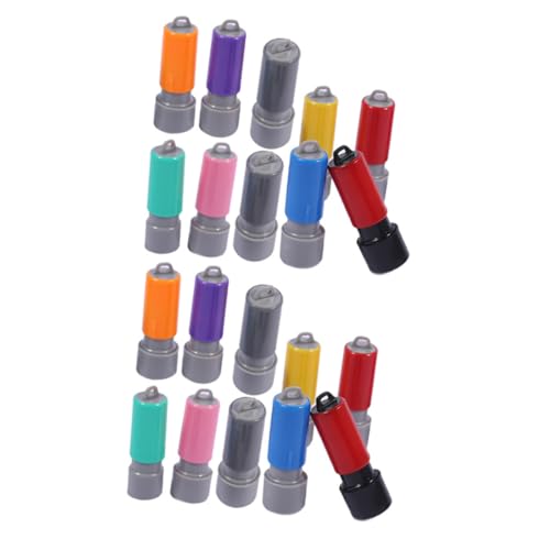 NUOBESTY 20 Stück Gehäuse Versiegeln Werkzeug Siegelgehäuse Mit Gravur Zum Selbermachen Rundes Siegelgehäuse Mini-runddichtungen Selbsttintenstempel Für Feiertage Diy -dichtungen Plastik von NUOBESTY