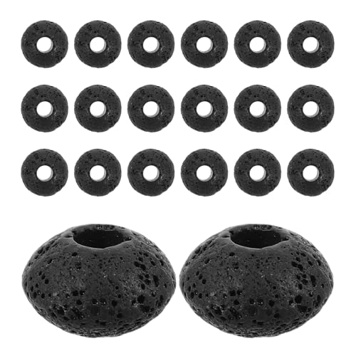 NUOBESTY 20 Stück Lavastein-Lose Perlen Vulkangestein Aromatherapie Diffusor Perlen DIY Schmuck Großes Loch Runde Spacer Für Armbandherstellung Zubehör von NUOBESTY