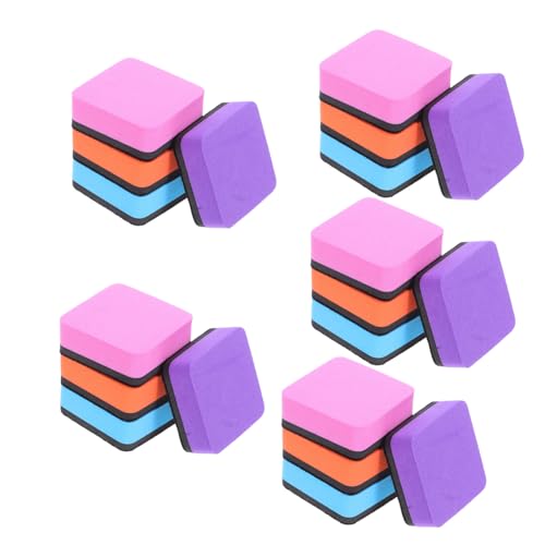 NUOBESTY 20 Stück Magnetische Whiteboard-eraser aus EVA und Filz Quadratisch Schnelles Entfernen von Marker-tinte Wiederverwendbar für Lehrer und Schüler für Klassenzimmer Büro und Zuhause von NUOBESTY