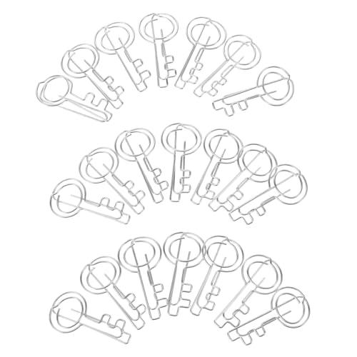 NUOBESTY 20 Stück Mappe Schlüsselförmige Büroklammern Dekorative Clips Zettelhalter Aus Papier Schicke Büroklammern Wichtige Büroklammern Mini -papierclips Büroklammern Klein Silver Eisen von NUOBESTY