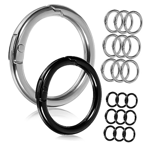 NUOBESTY 20 Stück Metall Federclips für Schlüsselanhänger Runde Karabinerhaken für DIY Schmuck Bastelprojekte und Taschenanhänger von NUOBESTY
