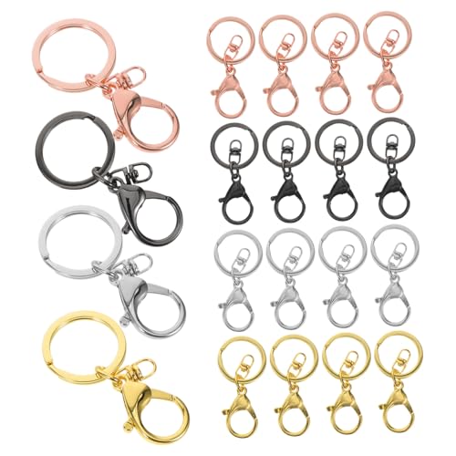 NUOBESTY 20 Stück Multifunktionaler Schlüsselanhänger Auto Schlüsselanhänger Mit Schlüsselring Schlüsselhaken Mit D-ringfedern Schlüsselring Karabiner Karabinerverschluss Zum Basteln Metall von NUOBESTY
