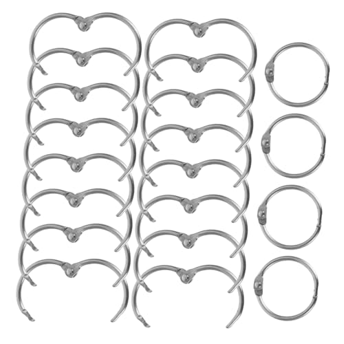 NUOBESTY 20 Stück Öffbare Binderinge für Scrapbooks Karteikarten und Praktische Büroartikel für Schüler und Bastelarbeiten von NUOBESTY
