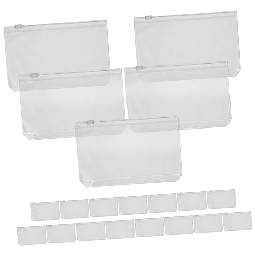 NUOBESTY 20 Stück PVC Zipper Pouches Wiederverwendbare Aufbewahrungstaschen mit Klarsichtfenster für Binder und Organisation von Notizen Kassenbons und Büromaterialien NUOBESTY 20 Stück PVC Zipper Pouches Wiederverwendbare Aufbewahrungstaschen mit Klarsichtfenster für Binder und Organisation von Notizen Kassenbons und Büromaterialien von NUOBESTY