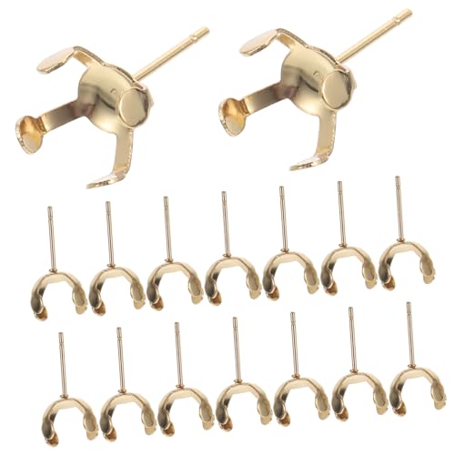 NUOBESTY 20 Stück Perlenschalen Ohrring Zubehör für Diy Schmuckherstellung Goldene Krallen Ohrstecker für Kreative Ohrringe von NUOBESTY