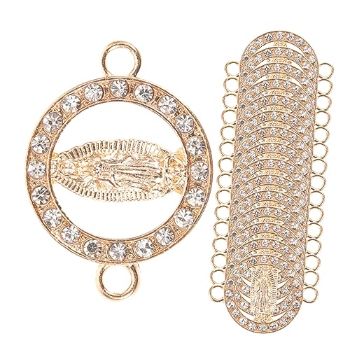 NUOBESTY 20 Stück Religiöse Jungfrau Anhänger Charms mit Strassbesatz Schmuckverbinder für DIY Halsketten Ohrringe Armbänder Praktische Schmuckzubehör für Bastler und Geschenke von NUOBESTY