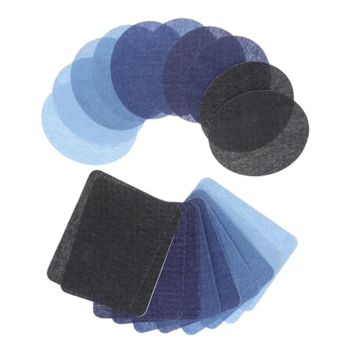 NUOBESTY 20 Stück Teiliges Denim Bügelflicken Oval Rechteck Selbstklebend Jeans Reparatur Patch Aufnäher für Knie Ellbogen Kleidung Verzierung Robust Langlebig von NUOBESTY