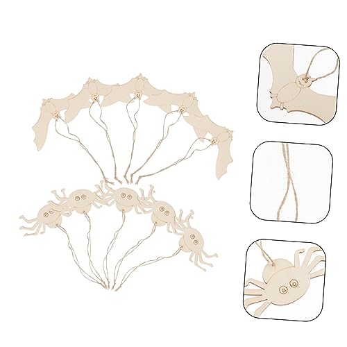 NUOBESTY 20 Stück Teiliges Halloween Holz Deko aus Naturbelassenen Scheiben mit Fledermaus und Spinne Diy Holzfiguren zum Bemalen und Basteln für Party und Wanddekoration NUOBESTY 20 Stück Teiliges Halloween Holz Deko aus Naturbelassenen Scheiben mit Fledermaus und Spinne Diy Holzfiguren zum Bemalen und Basteln für Party und Wanddekoration von NUOBESTY