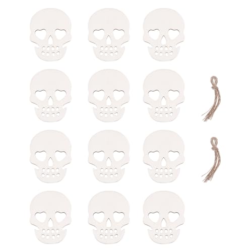 NUOBESTY 20 Stück Teiliges Halloween-holzdeko Blanken Schädelanhängern und Jutebändern DIY Bastelset für Partydeko Gruselige Holz-schädel zum Aufhängen Beige Holzteile für Halloween-feiern NUOBESTY 20 Stück Teiliges Halloween-holzdeko Blanken Schädelanhängern und Jutebändern DIY Bastelset für Partydeko Gruselige Holz-schädel zum Aufhängen Beige Holzteile für Halloween-feiern von NUOBESTY