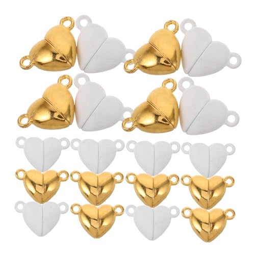 NUOBESTY 20 Stück Teiliges Herzförmiges Magnetverschluss für Schmuck Diy Halsketten Armbänder Schnelle Montage Starke Magnetkraft Romantisches Design für Alltag von NUOBESTY