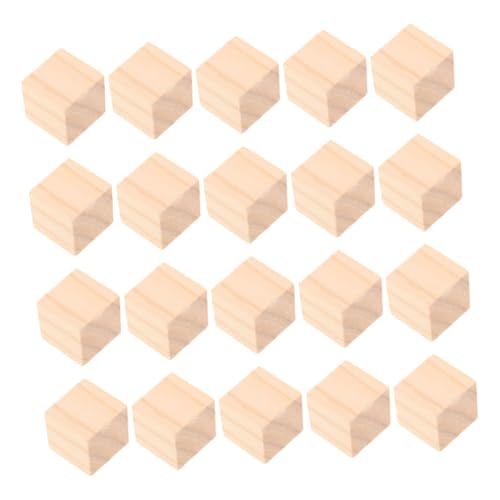 NUOBESTY 20 Stück Teiliges Holzbausteine Kleine Quadratische Bastelwürfel aus Naturholz Robuste und Glatte DIY Holzklötze zum Stapeln Montessori Lernspielzeug und Vorschulbauprojekte von NUOBESTY
