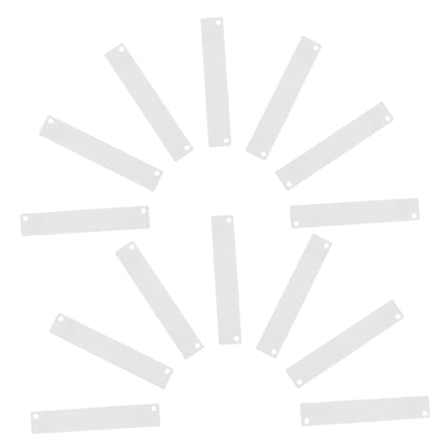 NUOBESTY 20 Stück Teiliges Metall Rechteckige Anhänger mit Doppel- Polierte Kupfer Blanko Stanzmarken für Gravur Schmuckverbinder für Halsketten Armbänder DIY Schmuckherstellung von NUOBESTY