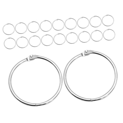 NUOBESTY 20 Stück Teiliges Metallringe Buchbinderinge aus Robustem Offene Loseblatt Ringe für Karteikarten Schlüsselringe Scrapbooking und Vielseitige Bastelprojekte von NUOBESTY