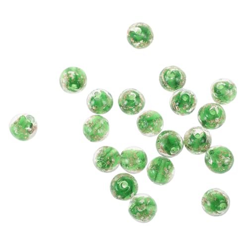 NUOBESTY 20 Stück Teiliges Runde Glasperlen Grün Leuchtend im Dunkeln Transparente DIY Schmuckperlen für Armbänder Halsketten und Kreative Bastelarbeiten Langlebige Glas deko accessoires von NUOBESTY