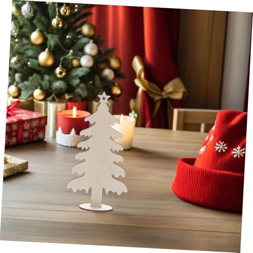 NUOBESTY 20 Stück Teiliges Rustikale Holz-weihnachtsbaum-dekorationen Stabile Diy-holzscheiben mit Aufhängeschnur und Sockel Unbemalte Holzornamente für Individuelle Bastelprojekte und von NUOBESTY