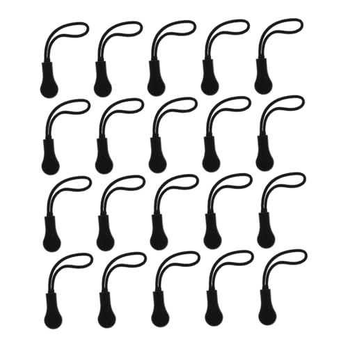 NUOBESTY 20 Stück Teiliges Zipper Pulls Rope für Rucksäcke und Taschen Robuste Rutschfeste Reißverschluss zugseile Einfach zu Montierende Ersatz zipperköpfe in Schwarz Langlebig und von NUOBESTY